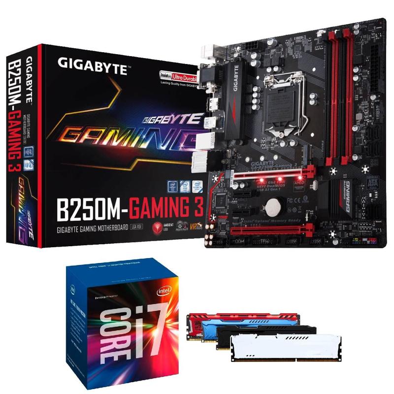 Processador Intel Core i7 7700 7ª Geração + Placa mãe B250M Gaming